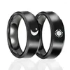 Pierścienie ślubne 2PCS/SET Moda prosta słońce księżyc minimalistyczny srebrny kolor pierścionka mężczyzn kobiety pary obiecują biżuteria zaręczynowa