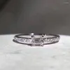 Обручальные кольца изящное кольцо для женщин Корейская модная квадратная квадратная квадрат хрустальный серебряный цвет аксессуары для пальцев украшения 2022