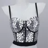 Women's T Shirts Bling Diamond Sequined Y2k Tank Woman Clothes Quality Push Up Bustier Ladies Crop Top Summer High End Tops Women Corset