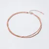 Ankjes Miqiao Geometrische Anklet Vrouwen 925 Sterling Silver Rose Gold vrouwelijke eenvoudige modeketen voor dames zoete esthetische sieradencadeau