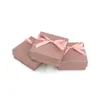 Jewelry Pouches 10pcs 7.5x7.5x3.5cm Pink Shiny Paper Black Sponge Organizer Boxes Ring Earrings Necklace Bracelet Packaging Wedding Case