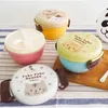 Din sets Cartoon Children Lunch Box Cute Kids Container Plastic verzegelde Dubbellaags gescheiden Round Bento Instant Noodle Bowl