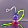 3pcs Recycler Dab Rigs Fumer Pipes Narguilés Verre Épais Brûleur À Huile Bongs Fumer Cire Tuyau D'eau Avec 10mm Mâle Verre Brûleur À Huile Tuyau Et Tuyau De Couleur