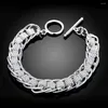 Charm Bracelets Wholesale Price 925 Silver Chain Link Bracelet For Women Men Trendy Jewelry Cuff Top Quality