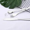 Dinnerware Sets Silver Flatware Cutlery Set Western 18/10 Stainless Steel Tableware Home Spoon Fork Knife Silverware For Kitchen