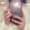 INS Япония милые 3D чехлы Love Heart Bear прозрачный чехол для телефона для iPhone 15 14 13 Pro Max 12 11 X XR XS силиконовый мягкий защитный чехол