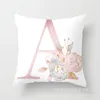 Pillow Style Pink Letter Sofa Pillowcase Nordic Peach Leather Plush Cover Case Home Decor