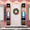 Juldekorationer Merry Porch Door Banner Nutcracker Hanging Ornament Decoration Navidad Happy Year 2022