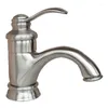 Banyo Lavabo muslukları fırçalanmış nikel tek sap / delik kap musluk mikseri su muslukları abn008