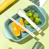 Наборы для обеда 2pcs Детские детские студенческие палочки для еды Spoon Spoon Столовые наборы Посылая посуда для туризма