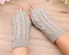 Knee Pads 1 Pair Women Mittens Fingerless Arm Warmers Knitting Woolen Sleeve Winter 30cm Unisex Crochet Glove YG126