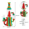 Silicone Colorful Bong Hookah Pipes Easy Clean Herb Tobacco Oil Rigs Handle Glass Bowl Handpipes Smoking Cigarette Holder Portable Desktop Waterpipe DHL