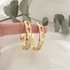 Boucles d'oreilles créoles à la mode or ou rhodium couleur placage croix creux autour pour femmes fille élégant magnifique Chic gros cadeau bijoux