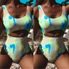 Kadın Mayo Yüzme Monokini Yastıklı Mayo Kostüm Kadın Romper Push Swimwears Tankinis Seti #T2G