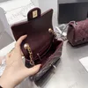 Kaviaar koeienhuid gewatteerde designertassen Klassiek goud zilver metaal hardware lederen ketting crossbody munten portemonnee gematelasseerd leer dames luxe mini-handtassen 17CM