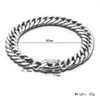 Bracelets à maillons MYLONGINGCHARM Hommes Boucle Bracelet Punk Bracelet 11.5mm Large Chaîne Cubaine En Acier Inoxydable