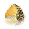 Cluster Rings Fashion Men's Signet Empire Double Eagle For Male Punk Gold Color Arms Of The Russian Big Finger Jewelry