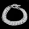 Charm Bracelets Wholesale Price 925 Silver Chain Link Bracelet For Women Men Trendy Jewelry Cuff Top Quality