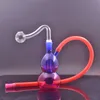 3 stks Recycler Dab Rigs Pijpen Waterpijpen Dik Glas Olie Brander Bongs Roken Wax Waterpijp met 10mm Mannelijke Glas Olie Brander Pijp en Kleur Slang