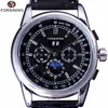 Forsining Luxury Moon Fase Design Shanghai Fashion Fashion Wear Wear Automático Scale Dial Scale Mens Assista Top Brand Luxury2420