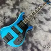 Lvybest elektrische gitaar aangepaste vlam Maple Top 4 strings bas gitaar in paarse kleur