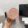 Xiangjia 2022 novo lazer pequeno sabor rhombic corrente saco caviar pele de vaca saco de bolo redondo versátil crossbody bag270r