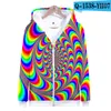 Herrhuvor binder färgämne 3D Män/kvinnor Färgglada hoodie -dragkedja Sweatshirt Mens Spring/Winter Pullover Zip Up Coats