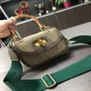 Kvinnors liten topphandtagväska med bambu axelpåsar designer crossbody dubbel g cross body hand väska messenger231n