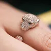 S925 Sterling Silver Designers Rings Men's Leopard Head Ring Men and Women's Fashion Trend öppningsring