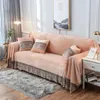 Housses de chaise Europe housse de canapé serviette pour salon gris courte peluche housses extensible meubles canapé luxe dentelle décor