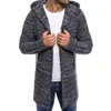 Men's Hoodies Hoodie For Hooded Solid Knit Trench Coat Jacket Cardigan Long Sleeve Outwear Blouse#NFA