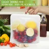 Sac de rangement réutilisable en silicone pour aliments frais Congélateur alimentaire étanche pour préparation de repas Conteneurs de stockage Sacs Déjeuner Pochette de voyage Snack pour mariner les viandes/céréales