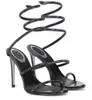 Elegant Evening Rene Chandeler Sandals Shoes Beads Crystal Strappy Stiletto Heels Perfect Summer Lady Sexy Caovillas Gladiator Sandalias EU35-43