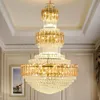 Luxury Duplex Building vardagsrum ljuskronor Crystal Hushåll Ny Round Hotel Lobby Villa Big Lamp Lighting Chandelier Home