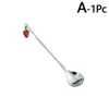 Stainless Steel Coffee Scoops Stirring with Fruit Pendant Coffee Mixing Spoon Dessert Table Decor Party Gift Kitchen Tool RRC619
