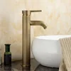 Bathroom Sink Faucets Antique Brass Deck Mounted Single Lever Handle One Hole Vessel Basin Faucet Cold Mixer Tap Aan012
