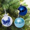 Decoraciones navideñas 30 Uds bolas llamativas PS colgante inastillable decorativo azul brillante transparente juego de Navidad para el hogar