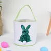 Canvas Easter Bag 23x25CM Party Favor DIY Handmade Basket Embroidered Sequin Rabbit Basket Wholesale