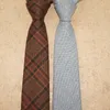 Noeuds papillon 8 cm comme cadeau mode laine noir/bleu/marron rayure/treillis motif créatif cravate pour boîte de fête emballage 1 pc