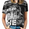 Camisetas femininas Tribe Of Judah The Negros Women Zipper Sexy Print Vintage Tops Full Print T-Shirt Lion Hebrew