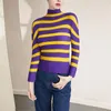 T-shirts pour femmes imprimé rayé Miyake plissé léger à manches longues vêtements d'extérieur haut 2022 automne mode T-shirt pour femmes taille unique hauts