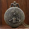 Retro Bronze United States Army Department Pocket Watch Vintage Quartz Analog Military Watches with Necklace Chain Gift291Z