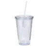 Gobelets en plastique de 16 oz à double paroi en acrylique transparent pour boire une tasse de jus avec couvercle et tasse à café en paille bricolage tasses transparentes RRC596