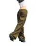 Spodnie damskie kobiety szerokie nogi ładunek swobodny luźne pasty do sznurka w lupgy hippietrouserzy y2k punk streetwear