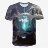 Erkek Tişörtleri Büyük Boy T-Shirt Moda 3D Dijital Baskı Yaz Harajuku O-boyun üst anime büyük boy xxs-6xl