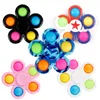 Giocattolo agitato di decompressione Semplice fossetta Fidget Spinner Push Bubble 5 lati Punta delle dita Giroscopio ADHD Ansia Sollievo dallo stress Bulk Bomboniere Giocattoli