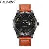 Luxe Hommes CAGARNY Montres Argent Multifonction chronographe en acier inoxydable Casual Montre horloge montres homme307Z