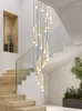 Kronleuchter Nordic Duplex Treppe Anhänger Lampe Moderne Einfache Villa Luxus Drehtreppe LED Wohnzimmer