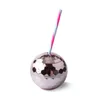 Disco Ball Unique Cups Flash Tail Cup Nightclub Bar Party Flashlight Straw Wine Glass Drinking Syrup Tea Bottle light