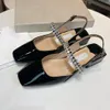 Marka letnia marki mody Jill Slingback Sandals Buty dla kobiet Crystal Expellished Paspappy Square Stopa Lady High Heels Party Wedding